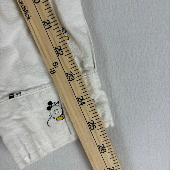 Disney Mickey Mouse White Button-Down Shirt Size L One Pocket - Picture 15 of 15